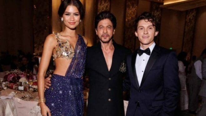Shah Rukh Khan Poses With Tom Holland And Zendaya