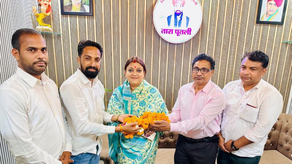 कोटपूतली-बहरोड़ जिला क्षेत्र के पूतली में ममता भूपेश का भव्य स्वागत