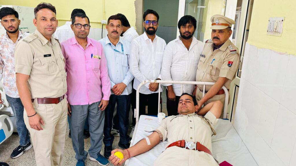 राजस्थान पुलिस स्थापना दिवस पर बीडीएम अस्पताल में रक्तदान शिविर