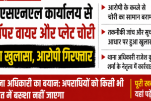 कोटपूतली: बीएसएनएल कार्यालय में कॉपर वायर और प्लेट चोरी का खुलासा, आरोपी गिरफ्तार