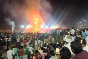 61 व 51 फीट रावण का पुतला धू धू कर जला, गूंजे जय श्रीराम के जयघोष